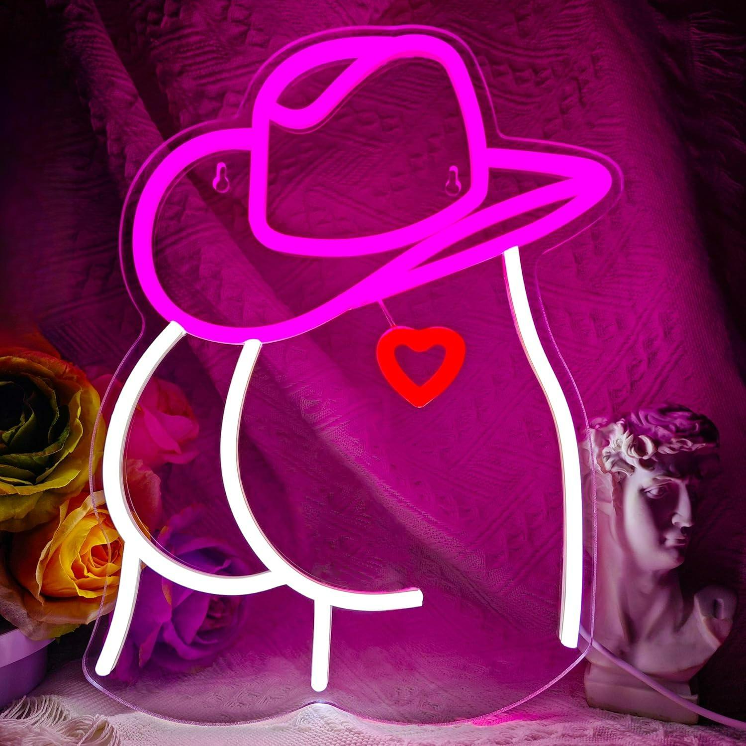 Party Games For Christmas - Lampu LED Neon Sign Cowgirl yang