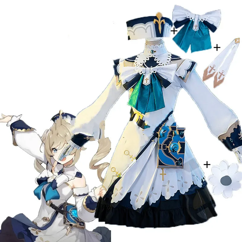 Kostum Cosplay Barbara Genshin - Book Party Games ulasan dan harga